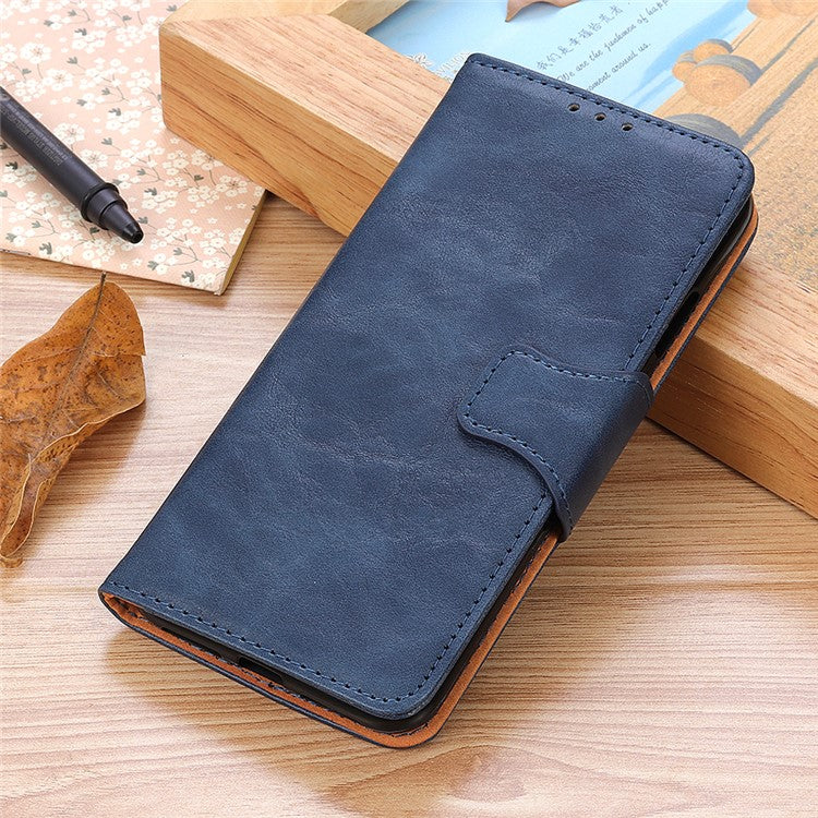 For Honor X9a 5G / X40 5G / Magic5 Lite 5G Crazy Horse Texture Wallet Phone Cover Split Leather Phone Stand Case - Blue