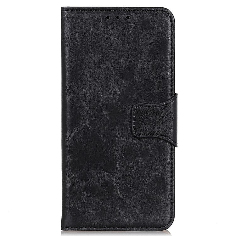 For Honor X9a 5G / X40 5G / Magic5 Lite 5G Crazy Horse Texture Wallet Phone Cover Split Leather Phone Stand Case - Black
