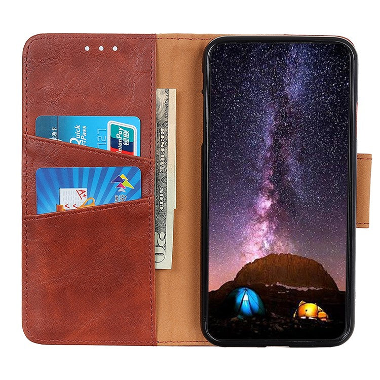 For Honor X9a 5G / X40 5G / Magic5 Lite 5G Crazy Horse Texture Wallet Phone Cover Split Leather Phone Stand Case - Brown