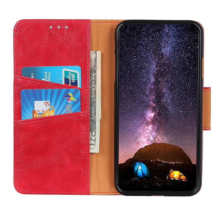 For Honor X9a 5G / X40 5G / Magic5 Lite 5G Crazy Horse Texture Wallet Phone Cover Split Leather Phone Stand Case - Red