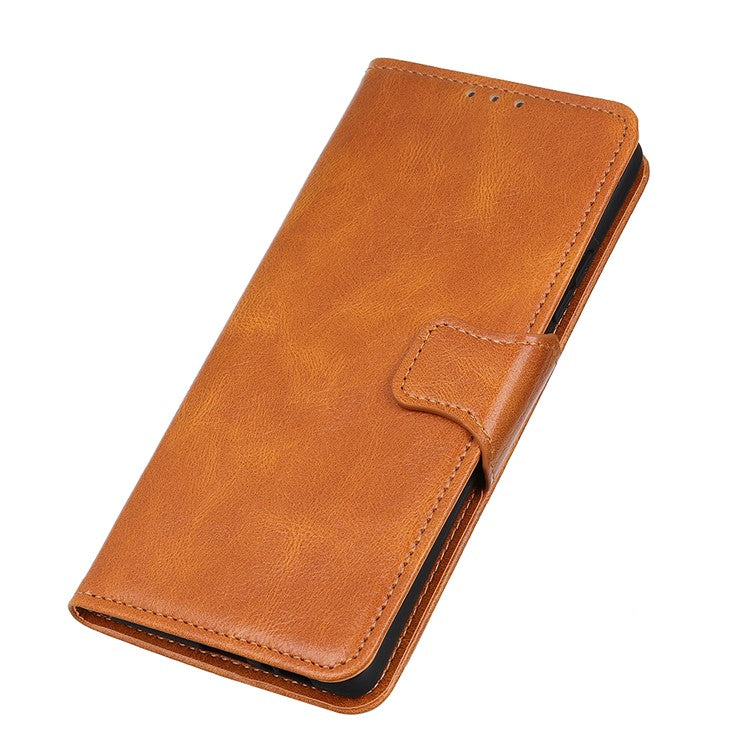 For Honor X7a 5G Crazy Horse Texture PU Leather Wallet Phone Case Drop-proof Folding Stand Cover - Brown