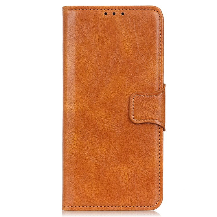 For Honor X7a 5G Crazy Horse Texture PU Leather Wallet Phone Case Drop-proof Folding Stand Cover - Brown