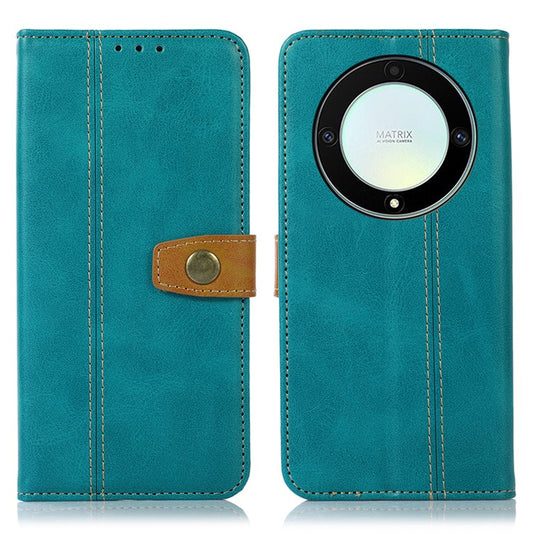 For Honor X9a 5G / X40 5G / Magic5 Lite 5G PU Leather Phone Case Calf Texture Stand Wallet Cover - Light Green
