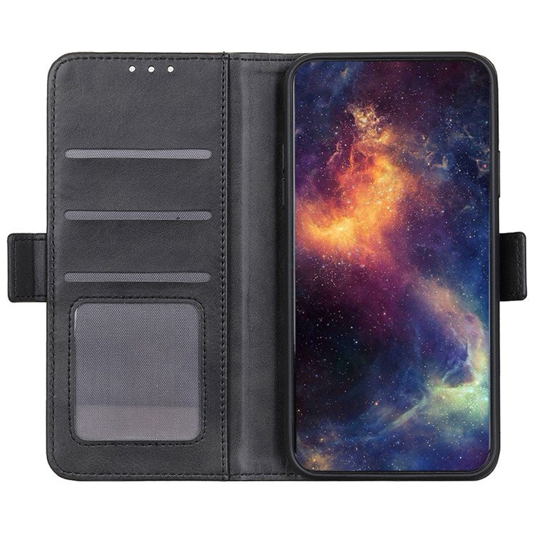 For Honor X9a 5G / X40 5G / Magic5 Lite 5G Phone Wallet Case Cowhide Texture Leather Stand Phone Cover - Black