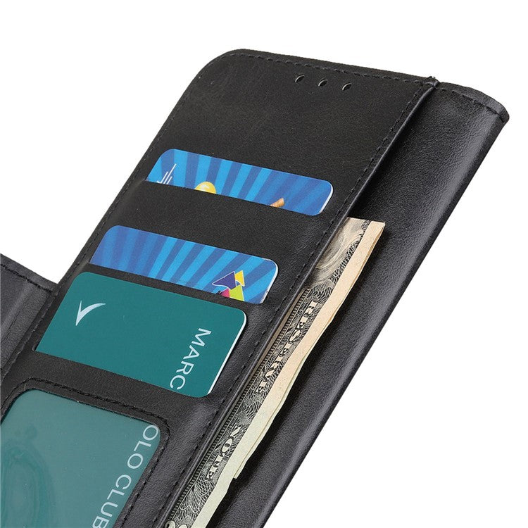 For Honor X9a 5G / X40 5G / Magic5 Lite 5G Phone Wallet Case Cowhide Texture Leather Stand Phone Cover - Black