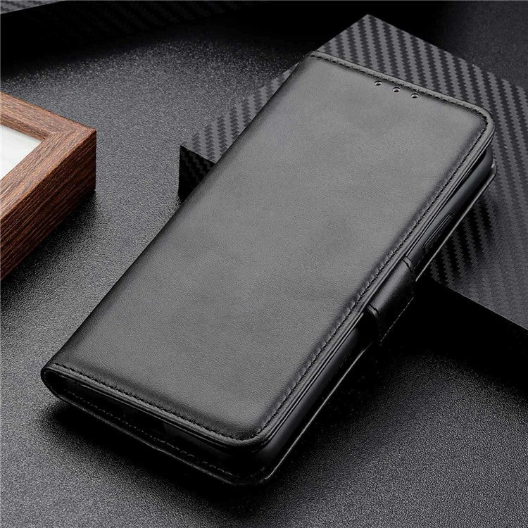 For Honor X9a 5G / X40 5G / Magic5 Lite 5G Phone Wallet Case Cowhide Texture Leather Stand Phone Cover - Black