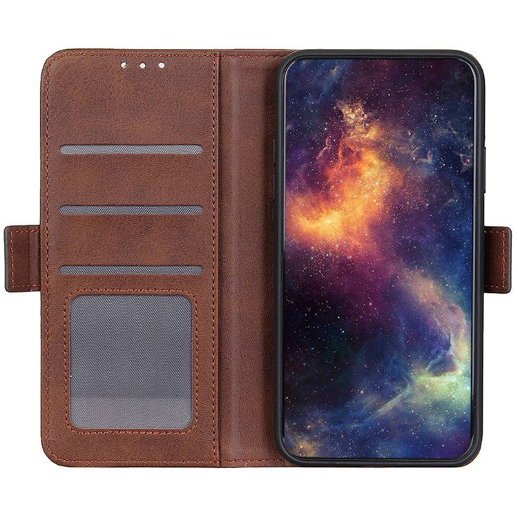 For Honor X9a 5G / X40 5G / Magic5 Lite 5G Phone Wallet Case Cowhide Texture Leather Stand Phone Cover - Brown