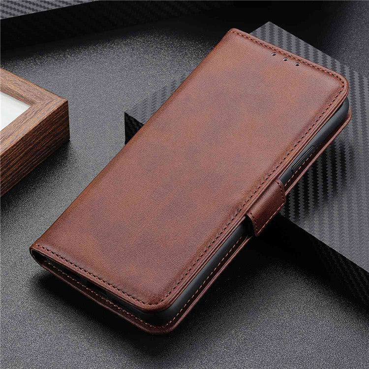 For Honor X9a 5G / X40 5G / Magic5 Lite 5G Phone Wallet Case Cowhide Texture Leather Stand Phone Cover - Brown