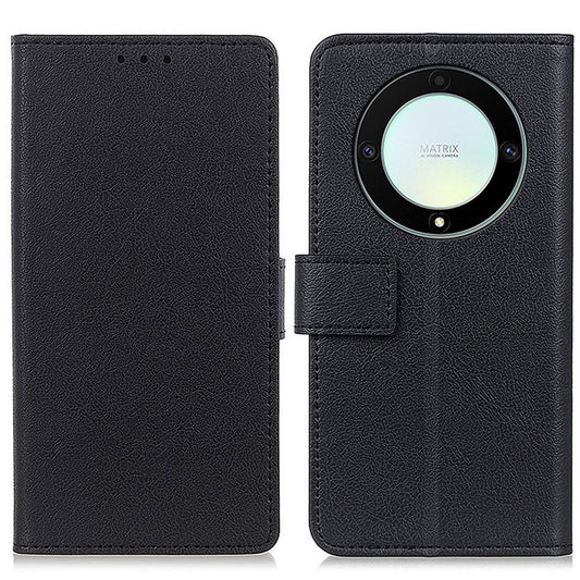 For Honor X9a 5G / X40 5G / Magic5 Lite 5G Wallet PU Leather Phone Case Stand Anti-drop Phone Cover - Black