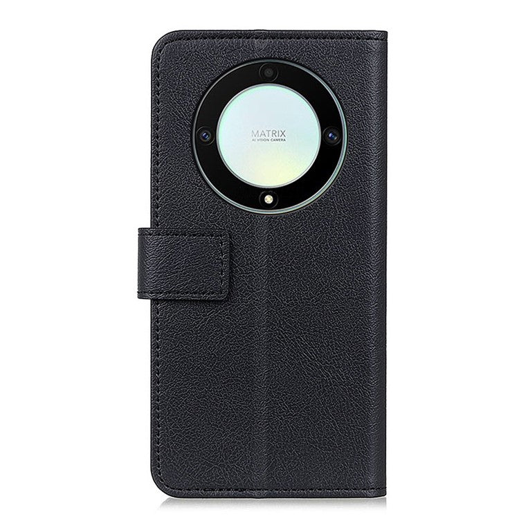 For Honor X9a 5G / X40 5G / Magic5 Lite 5G Wallet PU Leather Phone Case Stand Anti-drop Phone Cover - Black