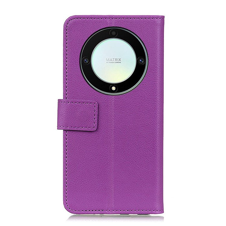 For Honor X9a 5G / X40 5G / Magic5 Lite 5G Wallet PU Leather Phone Case Stand Anti-drop Phone Cover - Purple