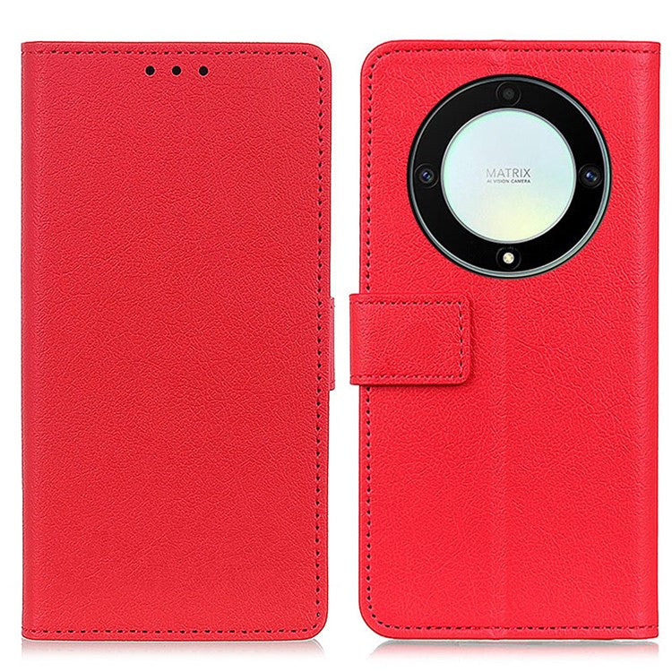 For Honor X9a 5G / X40 5G / Magic5 Lite 5G Wallet PU Leather Phone Case Stand Anti-drop Phone Cover - Red