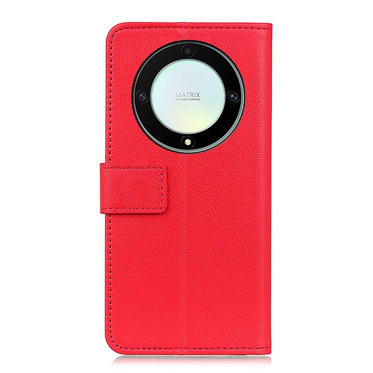 For Honor X9a 5G / X40 5G / Magic5 Lite 5G Wallet PU Leather Phone Case Stand Anti-drop Phone Cover - Red