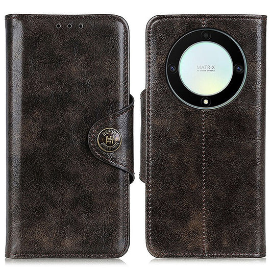 KHAZNEH For Honor X9a 5G / X40 5G / Magic5 Lite 5G Phone Cover PU Leather Wallet Stand Phone Case - Coffee
