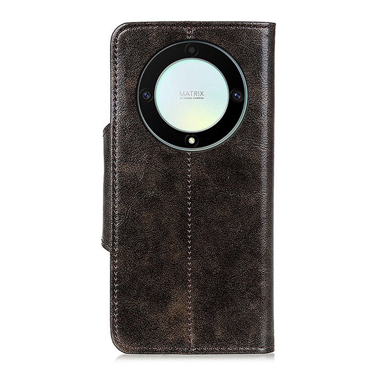 KHAZNEH For Honor X9a 5G / X40 5G / Magic5 Lite 5G Phone Cover PU Leather Wallet Stand Phone Case - Coffee