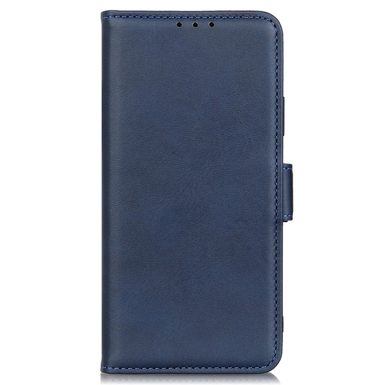 For Honor X7a 5G Cowhide Texture Phone Leather Cover Wallet Stand Phone Case - Blue