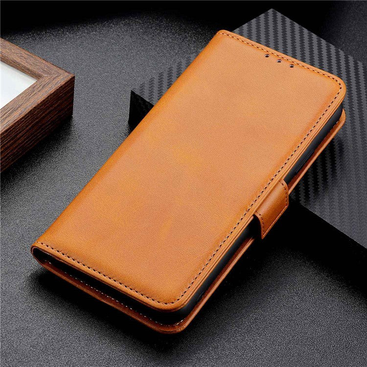For Honor X7a 5G Cowhide Texture Phone Leather Cover Wallet Stand Phone Case - Yellow