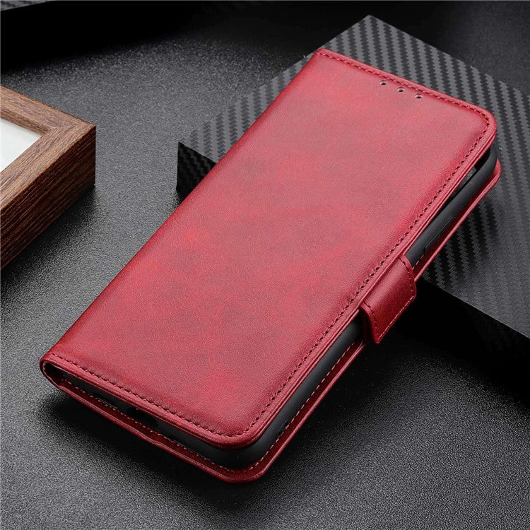 For Honor X7a 5G Cowhide Texture Phone Leather Cover Wallet Stand Phone Case - Red