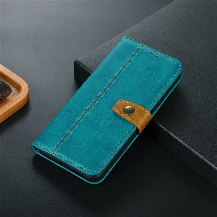 Calf Texture Phone Leather Case for Honor X7a 5G Stand Wallet Mobile Phone Cover - Light Green