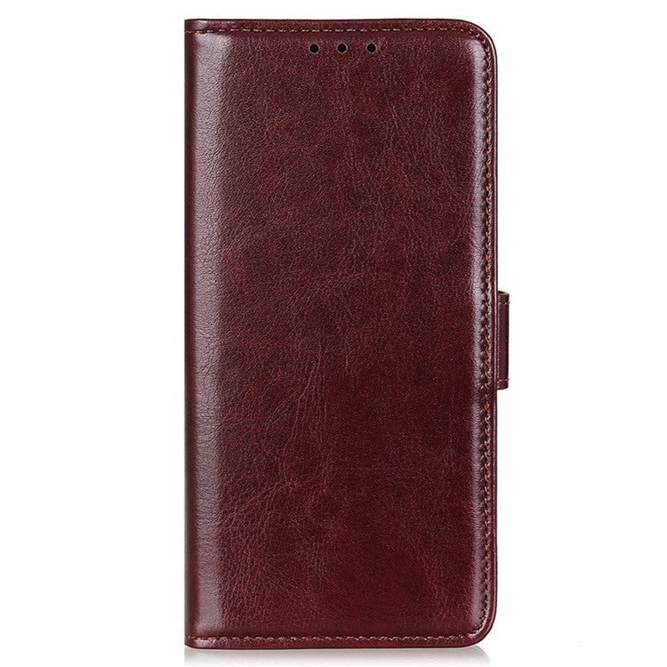 For Honor X7a 5G Cell Phone Case Stand Wallet PU Leather Crazy Horse Texture Phone Cover - Brown