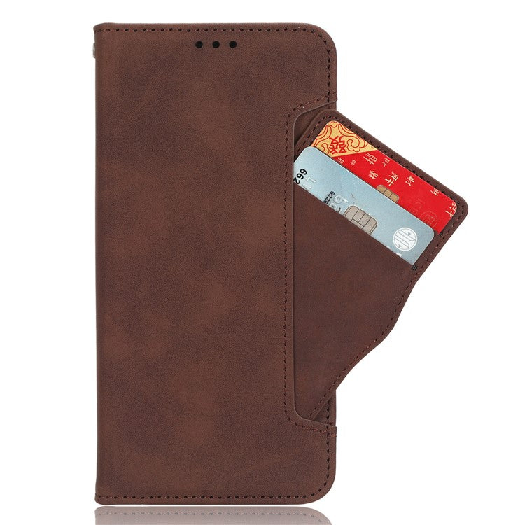 For Honor X7a 5G / Play7T 5G Wallet Phone Case Multiple Card Slots Stand Protective Flip Leather Phone Cover - Brown