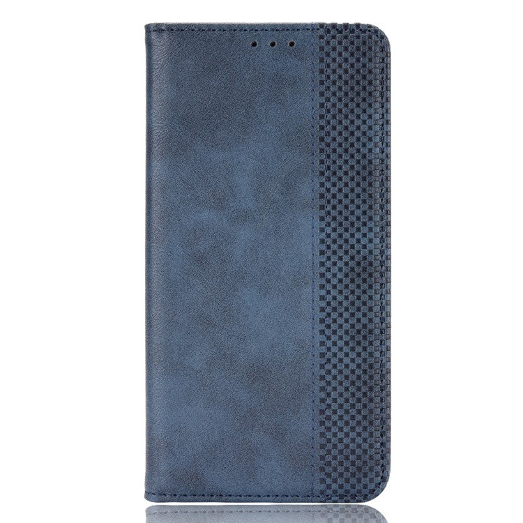 For Honor X9a 5G / X40 5G / Magic5 Lite 5G Vintage PU Leather Wallet Stand Phone Case Magnetic Clasp Cover - Blue