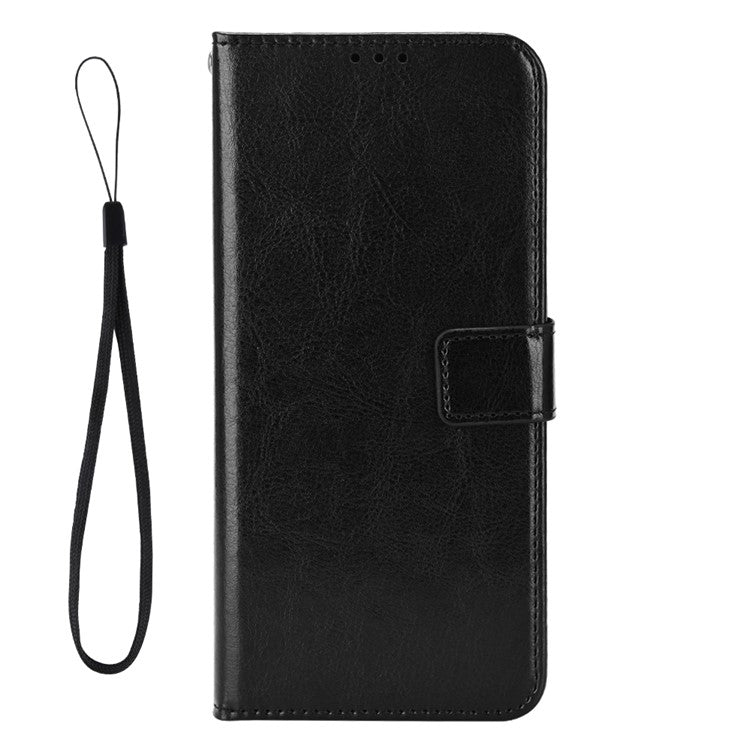 For Honor X9a 5G / X40 5G / Magic5 Lite 5G Cell Phone Cover Crazy Horse Texture Wallet Stand Phone Leather Case - Black