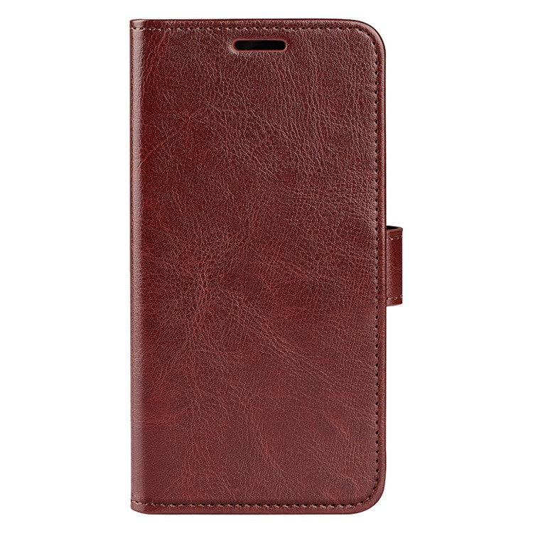 Anti-drop Leather Phone Case For Motorola Moto G73 5G , Crazy Horse Texture Flip Stand Wallet Mobile Phone Cover - Brown