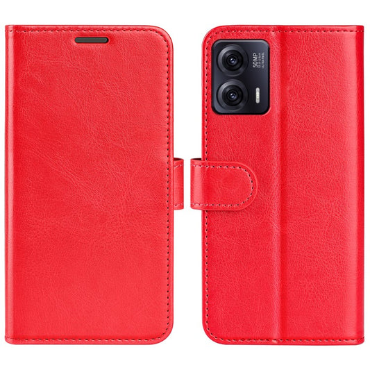 Anti-drop Leather Phone Case For Motorola Moto G73 5G , Crazy Horse Texture Flip Stand Wallet Mobile Phone Cover - Red