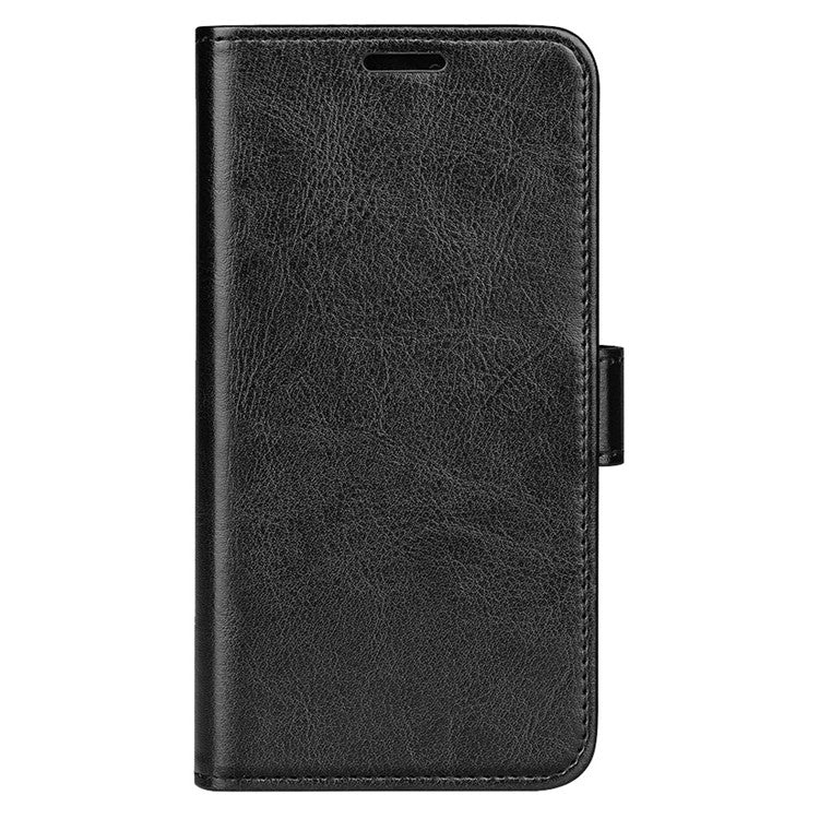 Anti-drop Leather Phone Case For Motorola Moto G73 5G , Crazy Horse Texture Flip Stand Wallet Mobile Phone Cover - Black