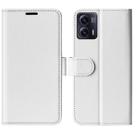 Anti-drop Leather Phone Case For Motorola Moto G73 5G , Crazy Horse Texture Flip Stand Wallet Mobile Phone Cover - White