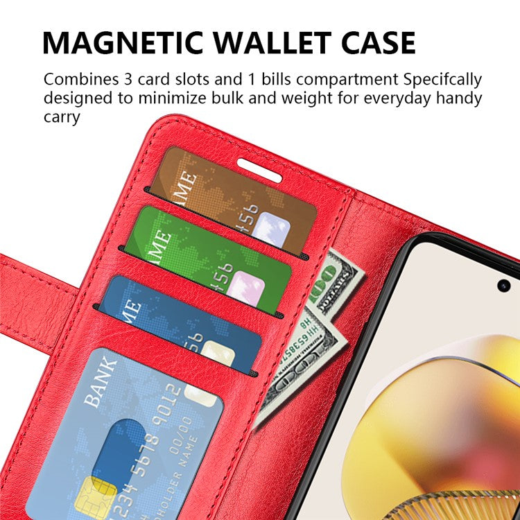 Anti-drop Leather Phone Case For Motorola Moto G73 5G , Crazy Horse Texture Flip Stand Wallet Mobile Phone Cover - White