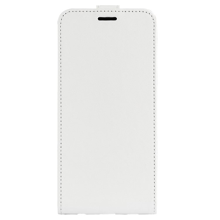 Anti-drop Phone Cover For Motorola Moto G73 5G Vertical Flip Leather Crazy Horse Texture Phone Case Card Holder - White