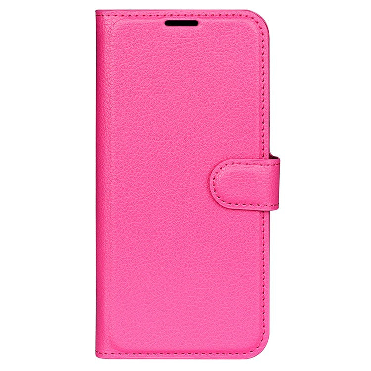 Shockproof Phone Case For Motorola Moto G73 5G , Litchi Texture PU Leather Cell Phone Cover Stand Wallet - Rose