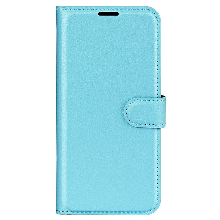 Shockproof Phone Case For Motorola Moto G73 5G , Litchi Texture PU Leather Cell Phone Cover Stand Wallet - Blue