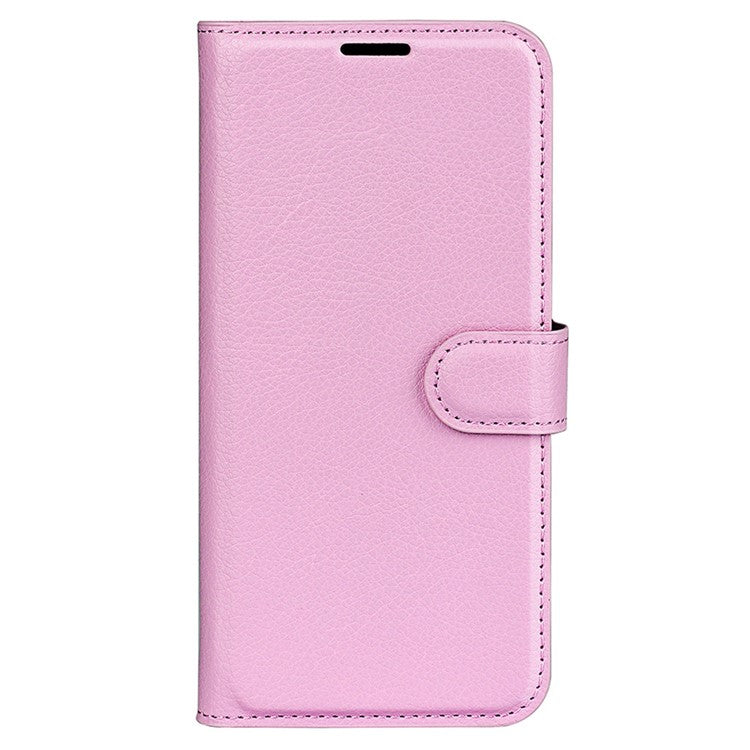 Shockproof Phone Case For Motorola Moto G73 5G , Litchi Texture PU Leather Cell Phone Cover Stand Wallet - Pink