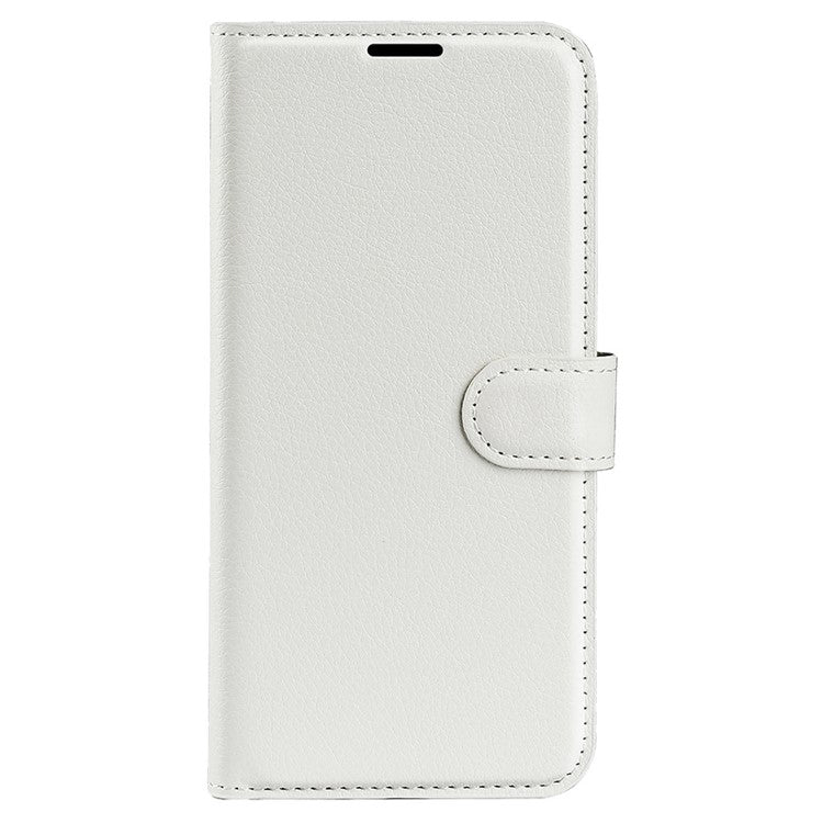 Shockproof Phone Case For Motorola Moto G73 5G , Litchi Texture PU Leather Cell Phone Cover Stand Wallet - White
