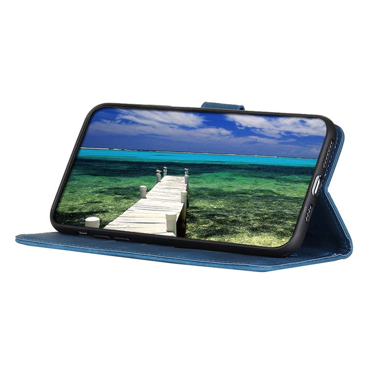 KHAZNEH Leather Phone Case For Honor X9a 5G / Magic5 Lite 5G / X40 5G , Retro Texture Flip Wallet Cover Stand - Blue