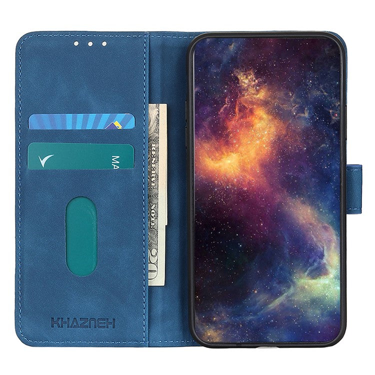 KHAZNEH Leather Phone Case For Honor X9a 5G / Magic5 Lite 5G / X40 5G , Retro Texture Flip Wallet Cover Stand - Blue