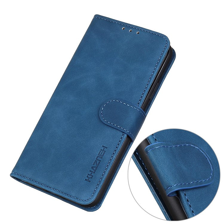 KHAZNEH Leather Phone Case For Honor X9a 5G / Magic5 Lite 5G / X40 5G , Retro Texture Flip Wallet Cover Stand - Blue