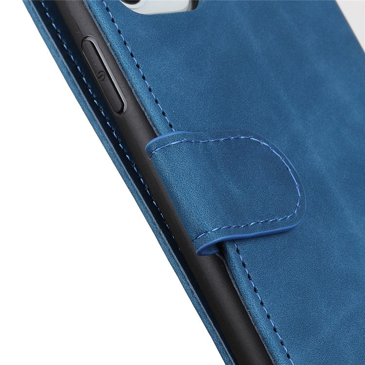 KHAZNEH Leather Phone Case For Honor X9a 5G / Magic5 Lite 5G / X40 5G , Retro Texture Flip Wallet Cover Stand - Blue