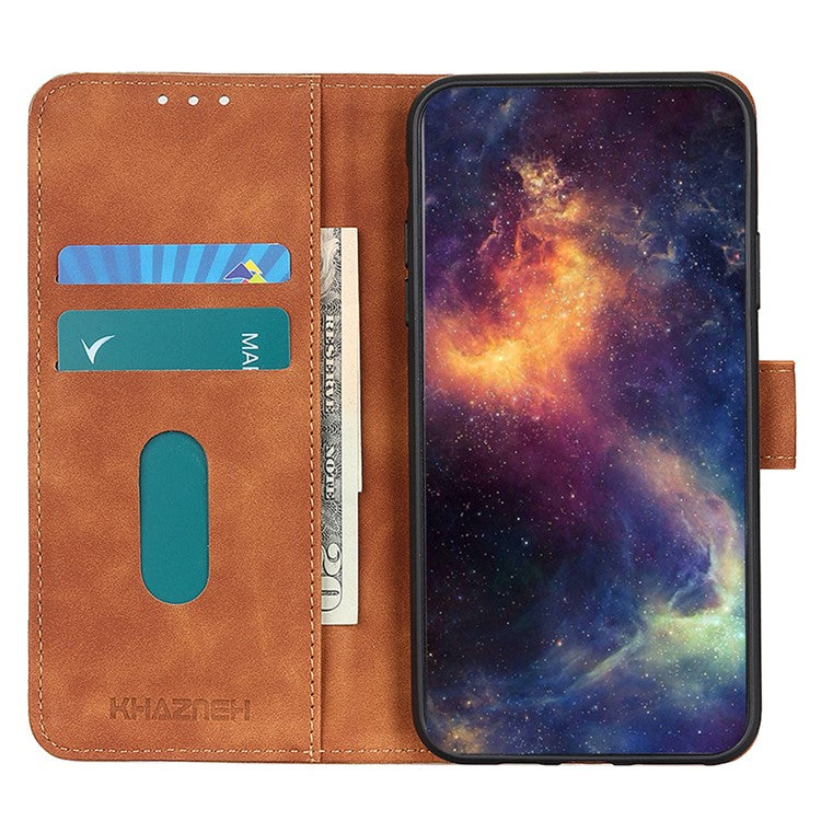 KHAZNEH Leather Phone Case For Honor X9a 5G / Magic5 Lite 5G / X40 5G , Retro Texture Flip Wallet Cover Stand - Brown
