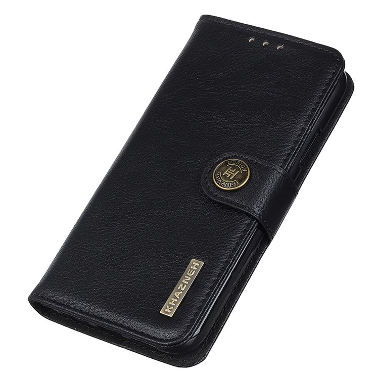 KHAZNEH For Honor X9a 5G / Magic5 Lite 5G / X40 5G Anti-drop Phone Case Cowhide Texture Leather Cover Wallet Stand - Black