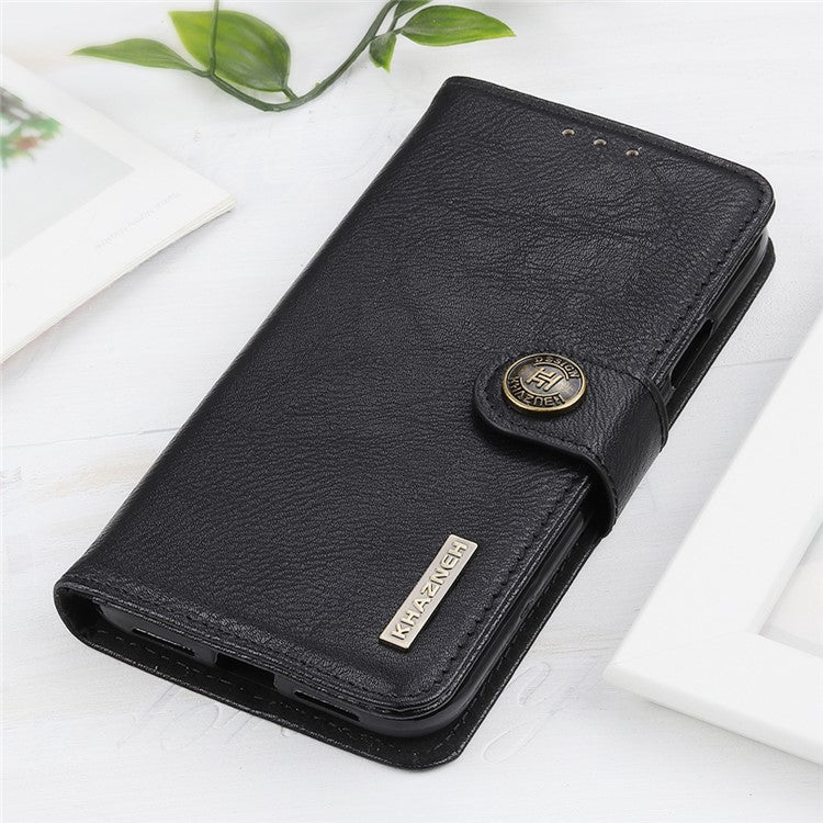 KHAZNEH For Honor X9a 5G / Magic5 Lite 5G / X40 5G Anti-drop Phone Case Cowhide Texture Leather Cover Wallet Stand - Black