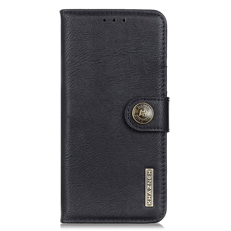 KHAZNEH For Honor X9a 5G / Magic5 Lite 5G / X40 5G Anti-drop Phone Case Cowhide Texture Leather Cover Wallet Stand - Black