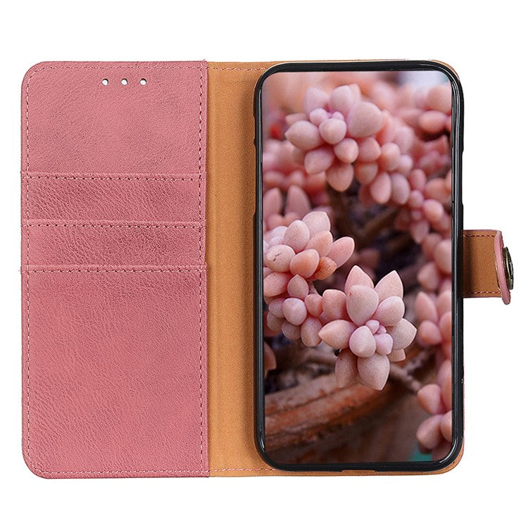 KHAZNEH For Honor X9a 5G / Magic5 Lite 5G / X40 5G Anti-drop Phone Case Cowhide Texture Leather Cover Wallet Stand - Pink