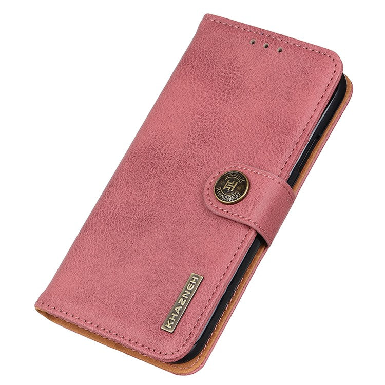 KHAZNEH For Honor X9a 5G / Magic5 Lite 5G / X40 5G Anti-drop Phone Case Cowhide Texture Leather Cover Wallet Stand - Pink