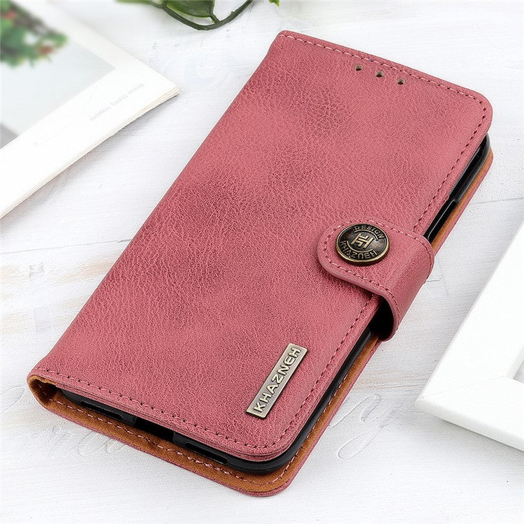 KHAZNEH For Honor X9a 5G / Magic5 Lite 5G / X40 5G Anti-drop Phone Case Cowhide Texture Leather Cover Wallet Stand - Pink