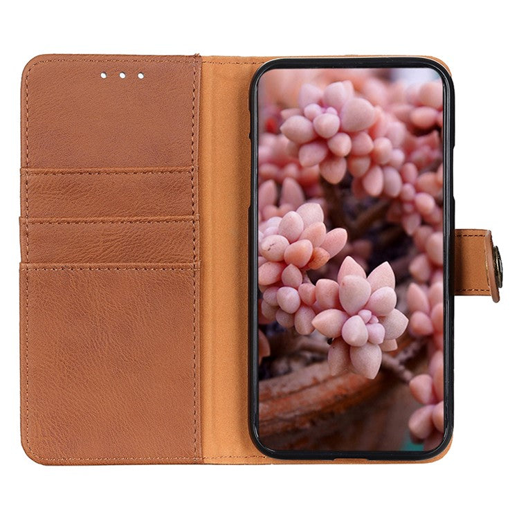 KHAZNEH For Honor X9a 5G / Magic5 Lite 5G / X40 5G Anti-drop Phone Case Cowhide Texture Leather Cover Wallet Stand - Brown