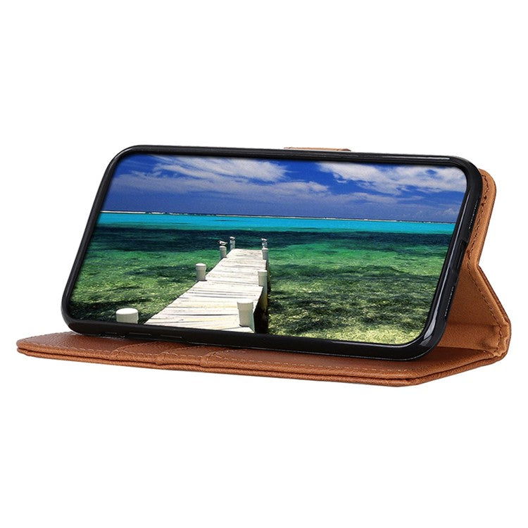 KHAZNEH For Honor X9a 5G / Magic5 Lite 5G / X40 5G Anti-drop Phone Case Cowhide Texture Leather Cover Wallet Stand - Brown